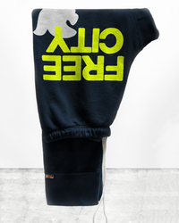 Free City Large 3/4 Sweatpants in Squidink Lemons 