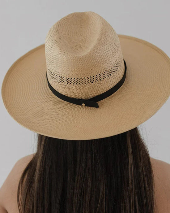 Gigi Pip Accessories Saguaro Wide Brim Fedora in Natural