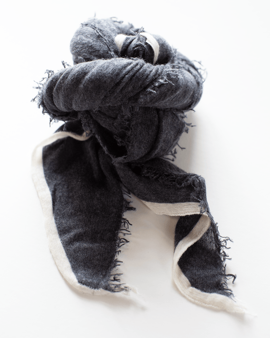 Grisal Accessories Charcoal X Milk Rosa Cashmere Scarf in Charcoal X Milk