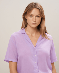 Hartford Tomus Knitted Shirt in Lilac 