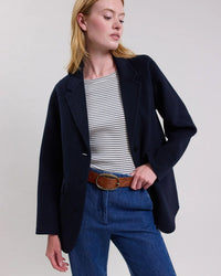 Hartford Vlad Coat in Navy 