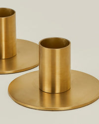 Hawkins New York Home Essential Metal Candle Holders - Set of 2 in Brass