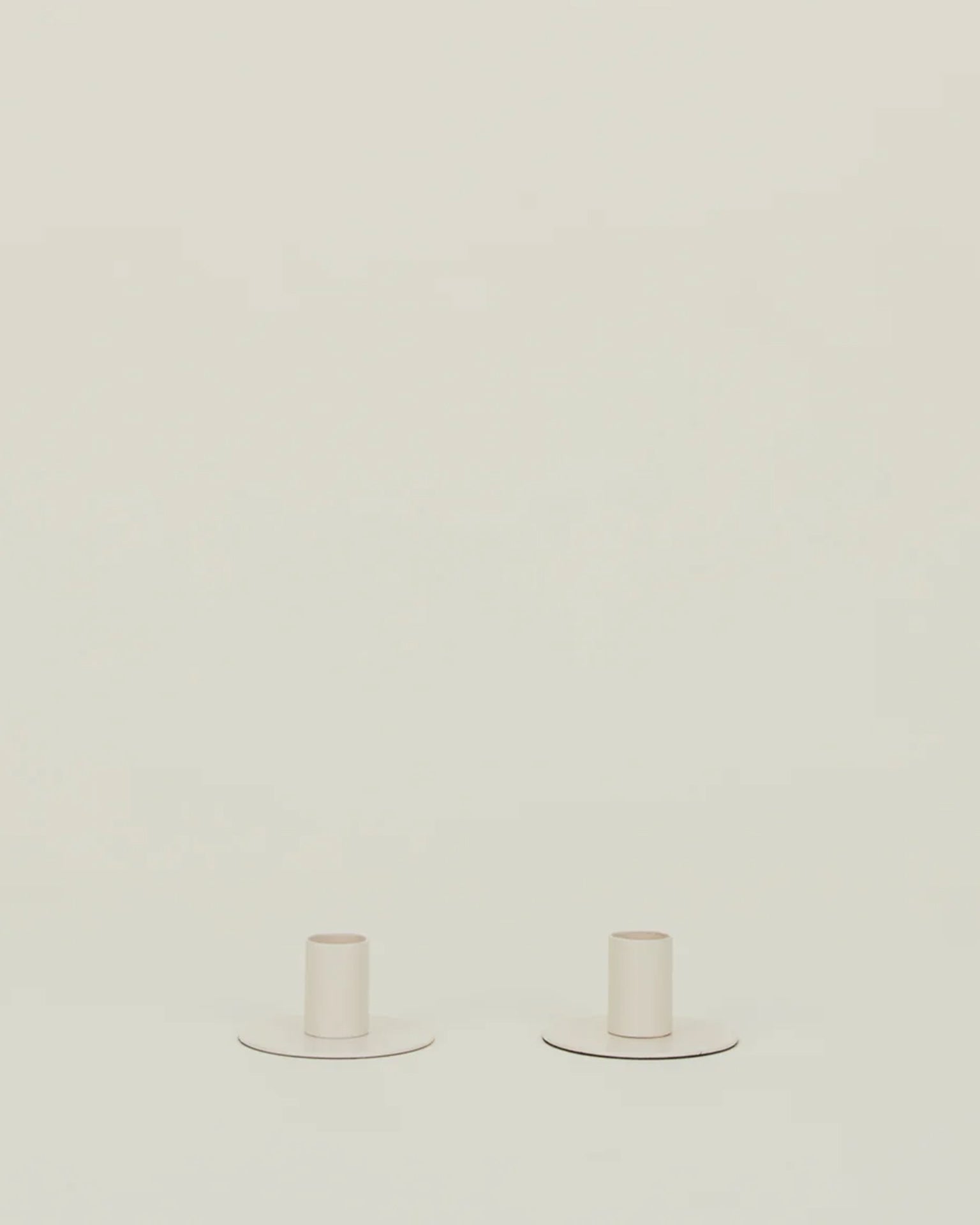 Essential Metal Candle Holders - Set of 2 in Ivory