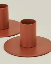 Hawkins New York Home Essential Metal Candle Holders - Set of 2 in Terracotta