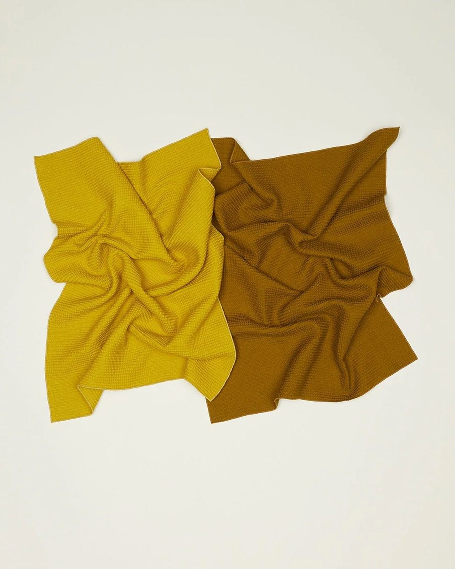 Set of 2 Essential Waffle Dish Towels - Mustard + Bronze