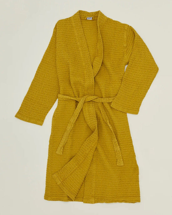 Hawkins New York Home Simple Waffle Bathrobe in Mustard