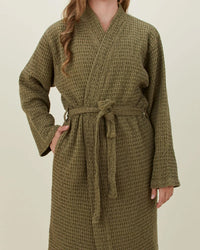 Hawkins New York Home Simple Waffle Bathrobe in Olive