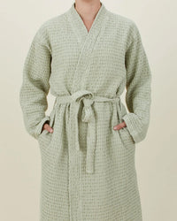 Hawkins New York Simple Waffle Bathrobe in Sage 