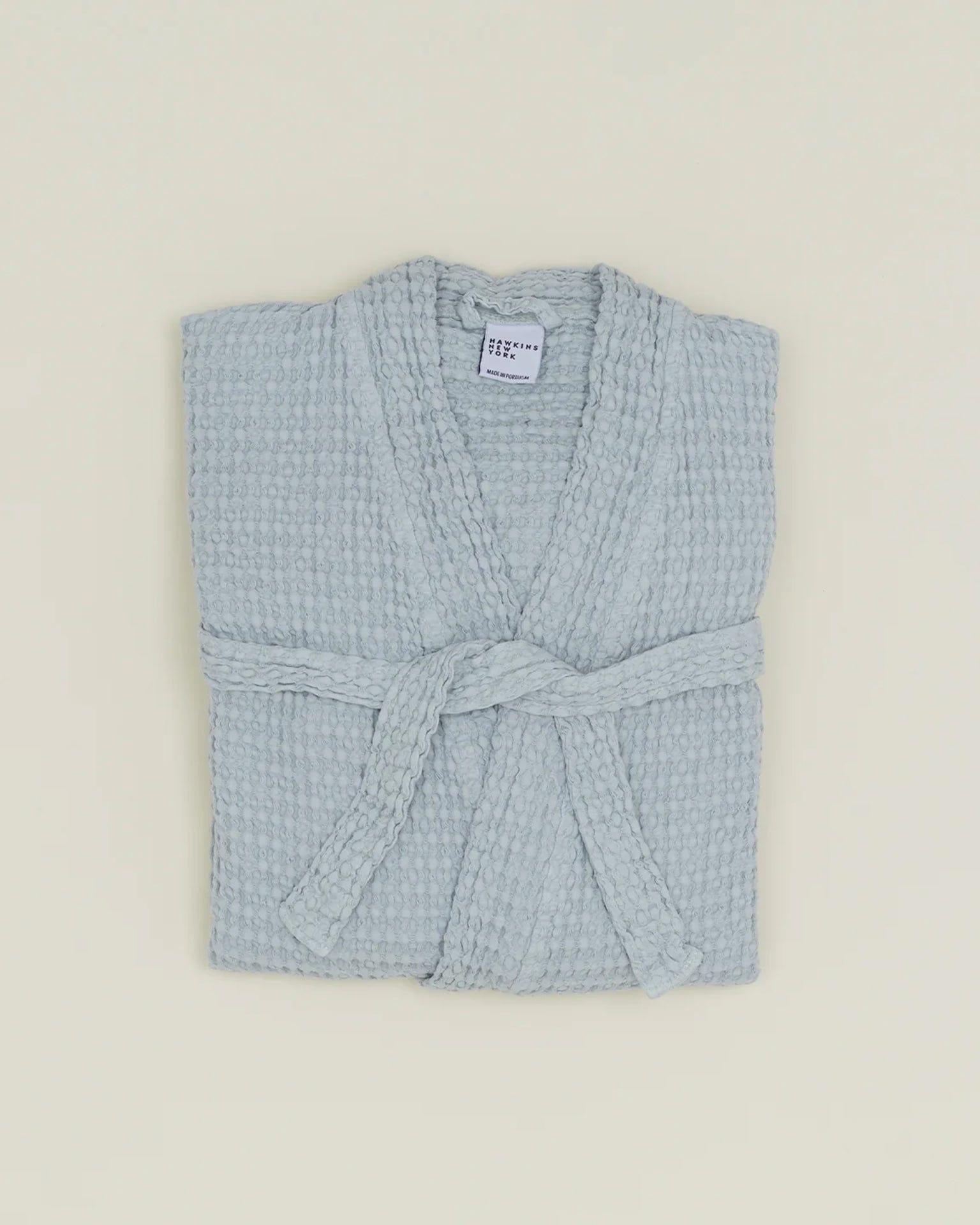 Simple Waffle Bathrobe in Sky