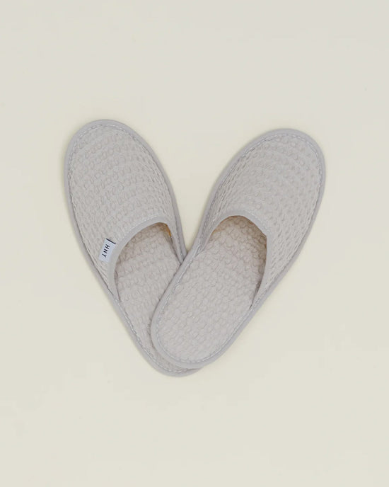 Hawkins New York Simple Waffle Slippers in Light Grey 