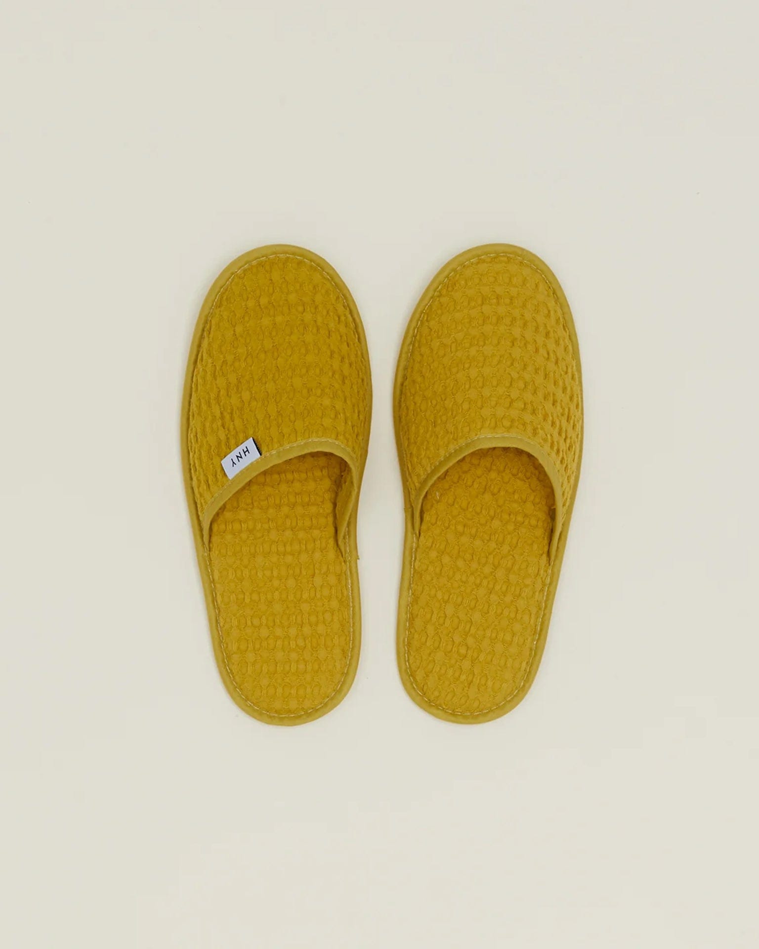 Simple Waffle Slippers in Mustard