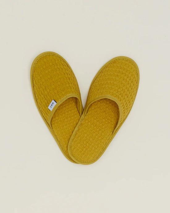 Hawkins New York Home Simple Waffle Slippers in Mustard