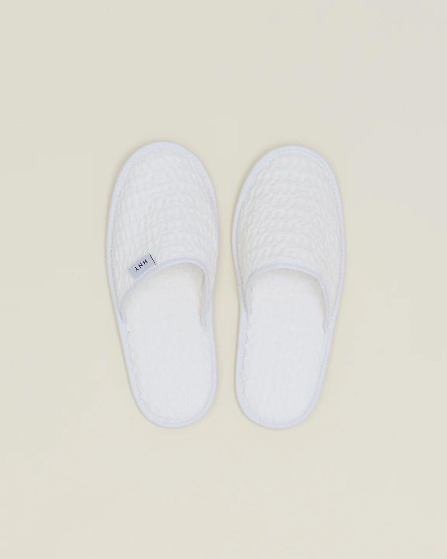 Simple Waffle Slippers in White