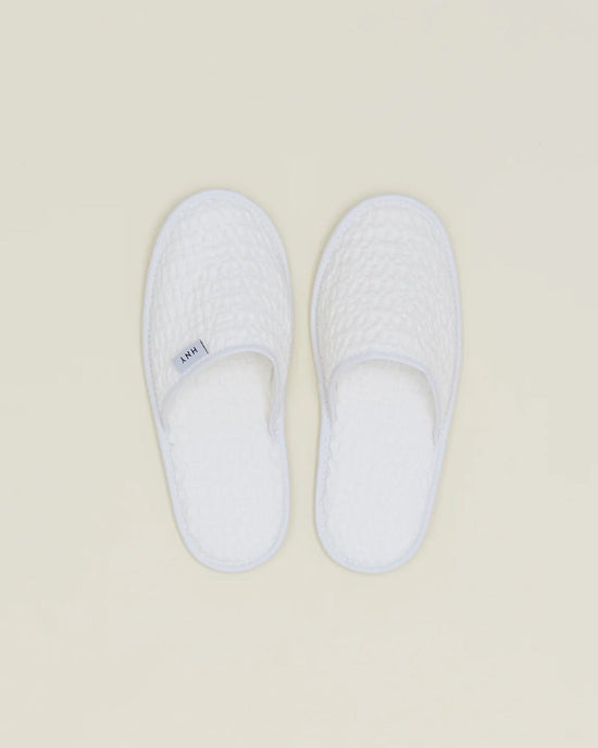 Hawkins New York Home Simple Waffle Slippers in White