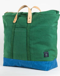 IMMODEST COTTON Jumbo Zipper Tote in Pine/Ocean 