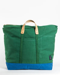 IMMODEST COTTON Home Jumbo Zipper Tote in Pine/Ocean