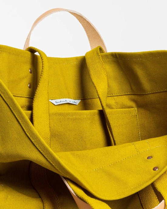 IMMODEST COTTON Accessories Large East West Tote in Chartreuse