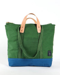 IMMODEST COTTON Accessories Small Zipper Tote in Pine/Ocean