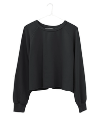 It is well LA Clothing Raw Edge Crop Sweatshirt in Black