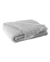 Lands Downunder Home Silver Brushed Mohair Throw in Silver