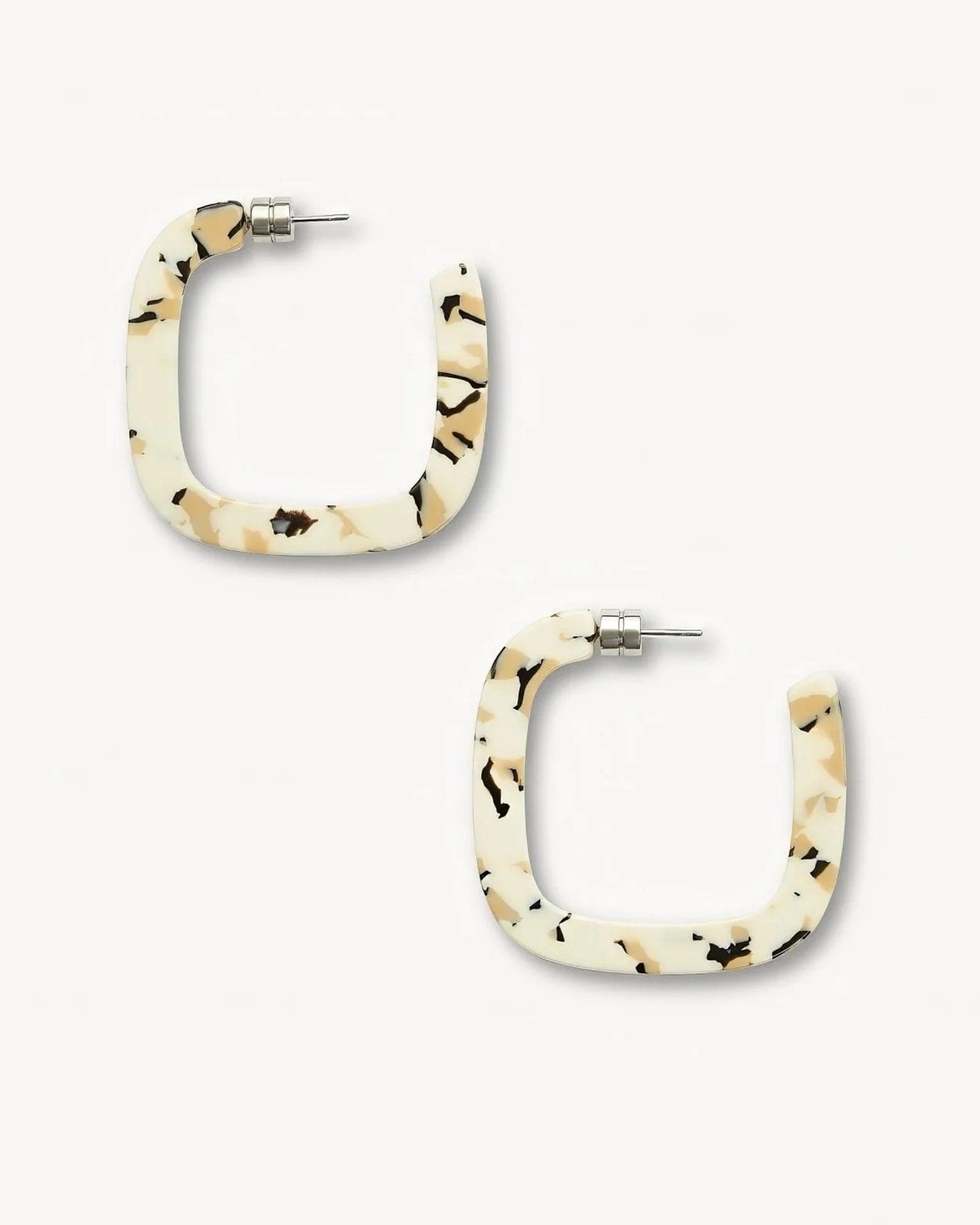 Midi Square Hoops in Terrazzo