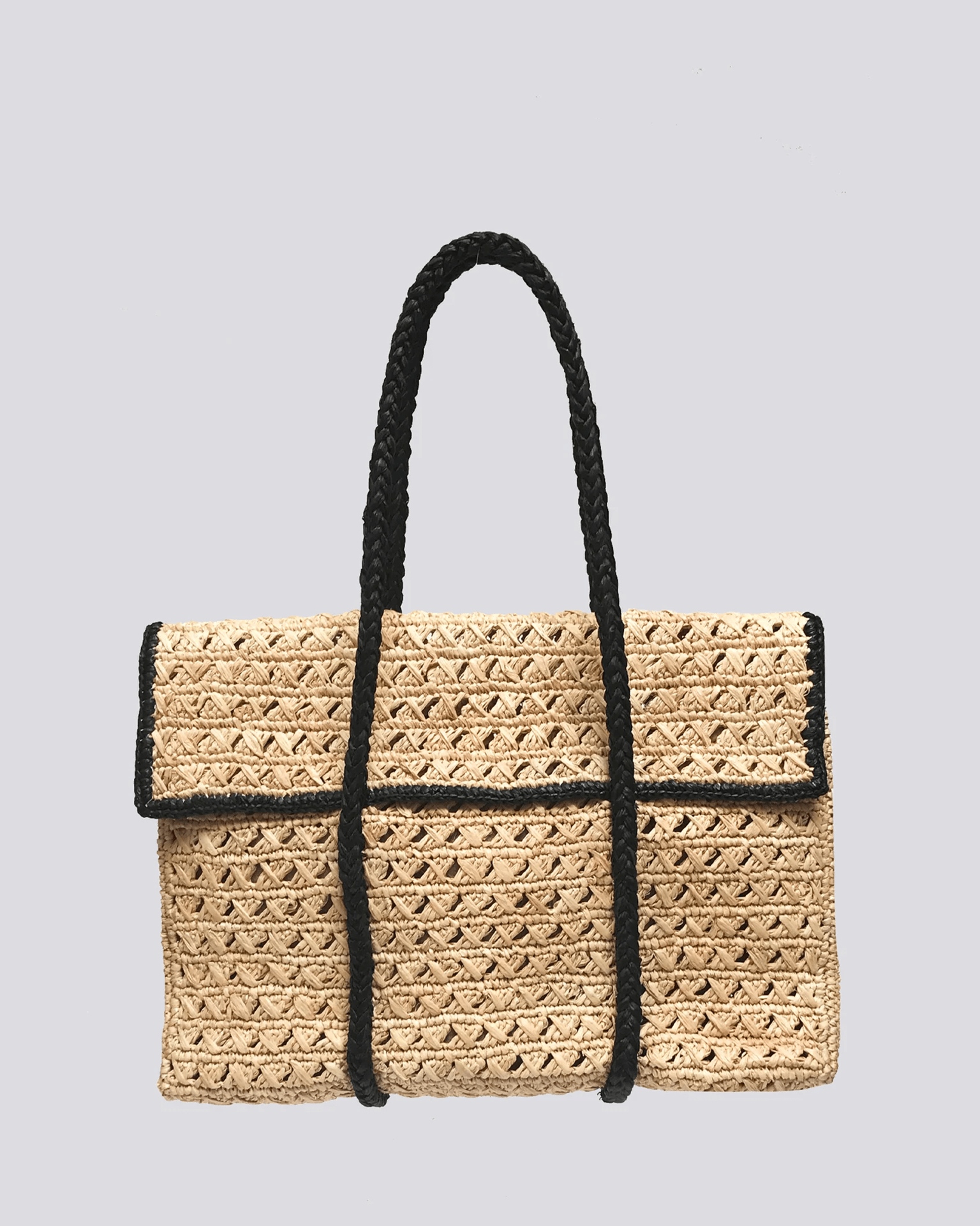 Violette Flap Bag in Natural/Noir