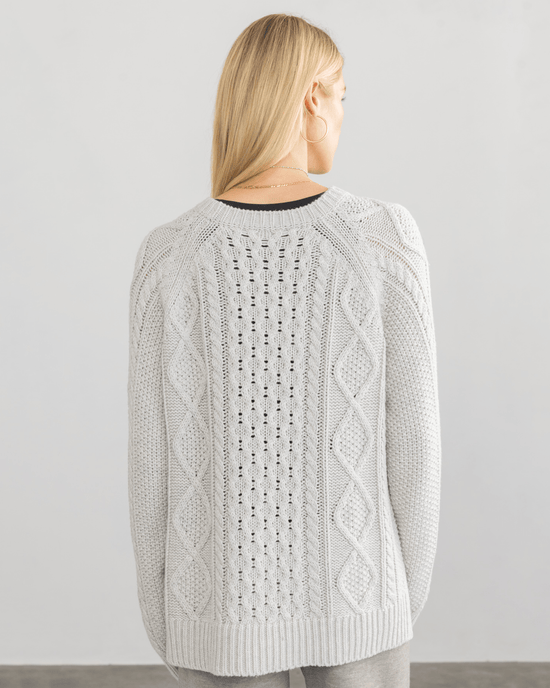 Margaret O'Leary Deidre Cable Pullover in Cloud 