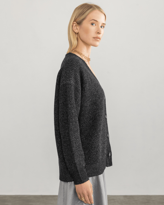 Margaret O'Leary Clothing Fairfax Cardi in Black/Pepper