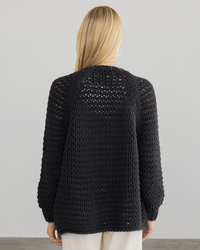 Margaret O'Leary Clothing Black / O/S Handknit Cardigan in Black