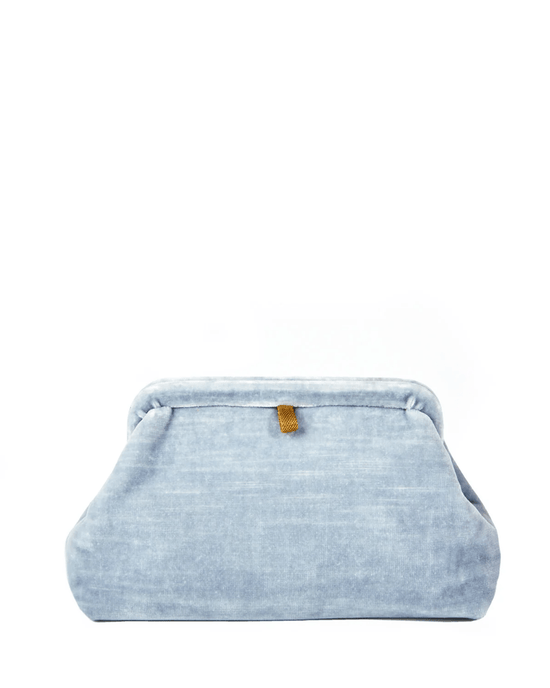 Marian Paquette Accessories Baby Blue Liette Solid Velvet Clutch in Baby Blue