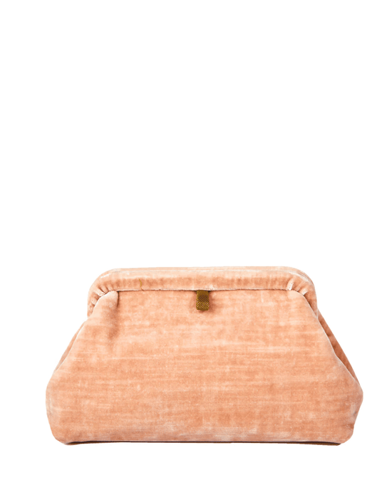 Marian Paquette Accessories Pale Pink Liette Solid Velvet Clutch in Pale Pink