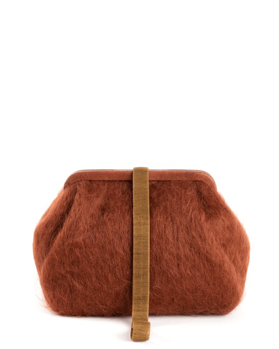 Marian Paquette Accessories Chestnut Susan Solid Mohair Clutch in Chestnut