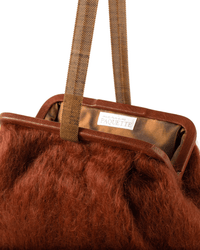 Marian Paquette Accessories Chestnut Susan Solid Mohair Clutch in Chestnut