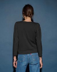 Nation LTD Clothing Amelie Envelope Neck Top in Jet Black