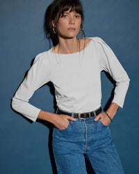 Nation LTD Clothing Amelie Envelope Neck Top in White