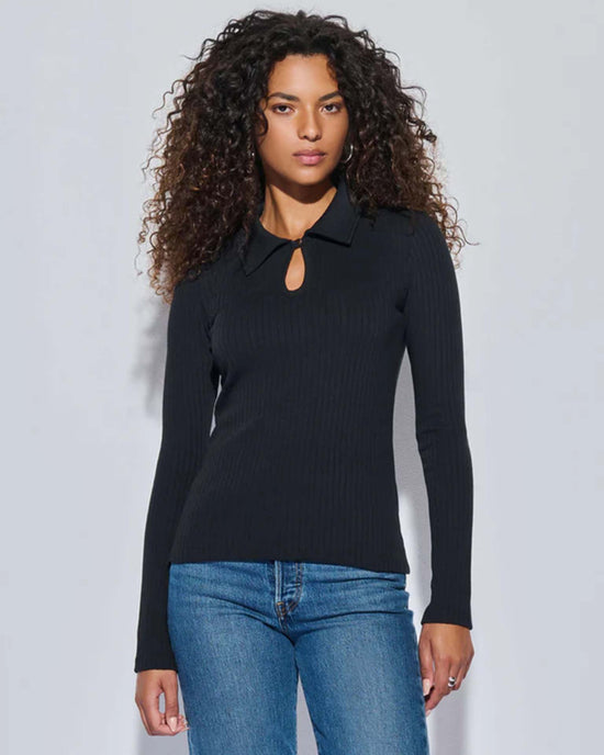 Nation LTD Clothing Coco Keyhole Top in Jet Black