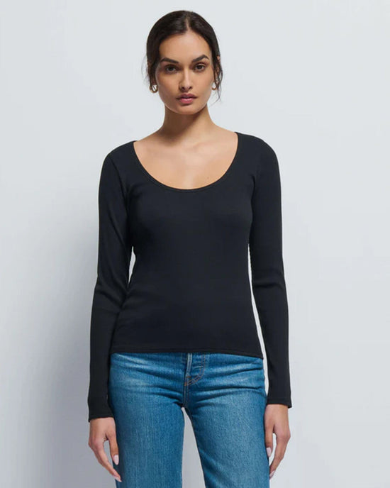 Nation LTD Elaine Long Sleeve in Jet Black 