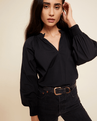 Nation LTD Clothing Estelle Peasant Blouse in Jet Black