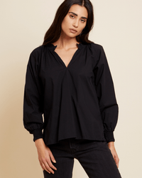 Nation LTD Clothing Estelle Peasant Blouse in Jet Black