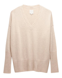 Not Monday Clothing Ella Cashmere V Neck in Oat