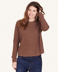 Not Monday Galen Fisherman Crewneck in Cocoa 