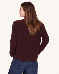 Not Monday Galen Fisherman Crewneck in Currant 