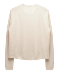 Not Monday Galen Fisherman Crewneck in Ivory 