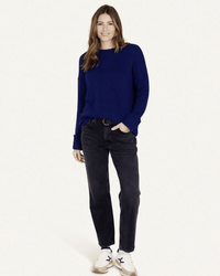 Not Monday Mila Cashmere Crewneck in Night Sky 