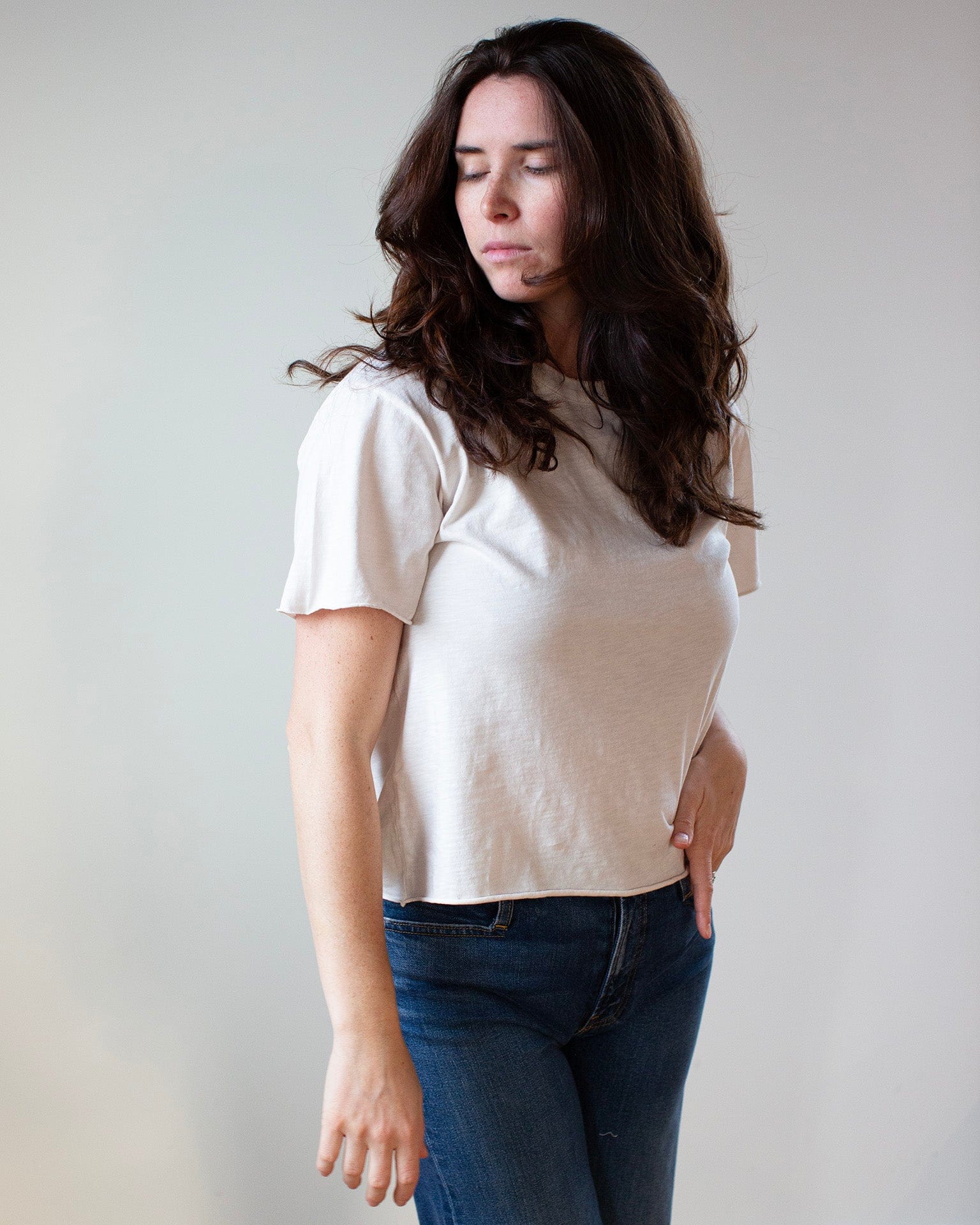 Harper S/S Boxy T in Ivory