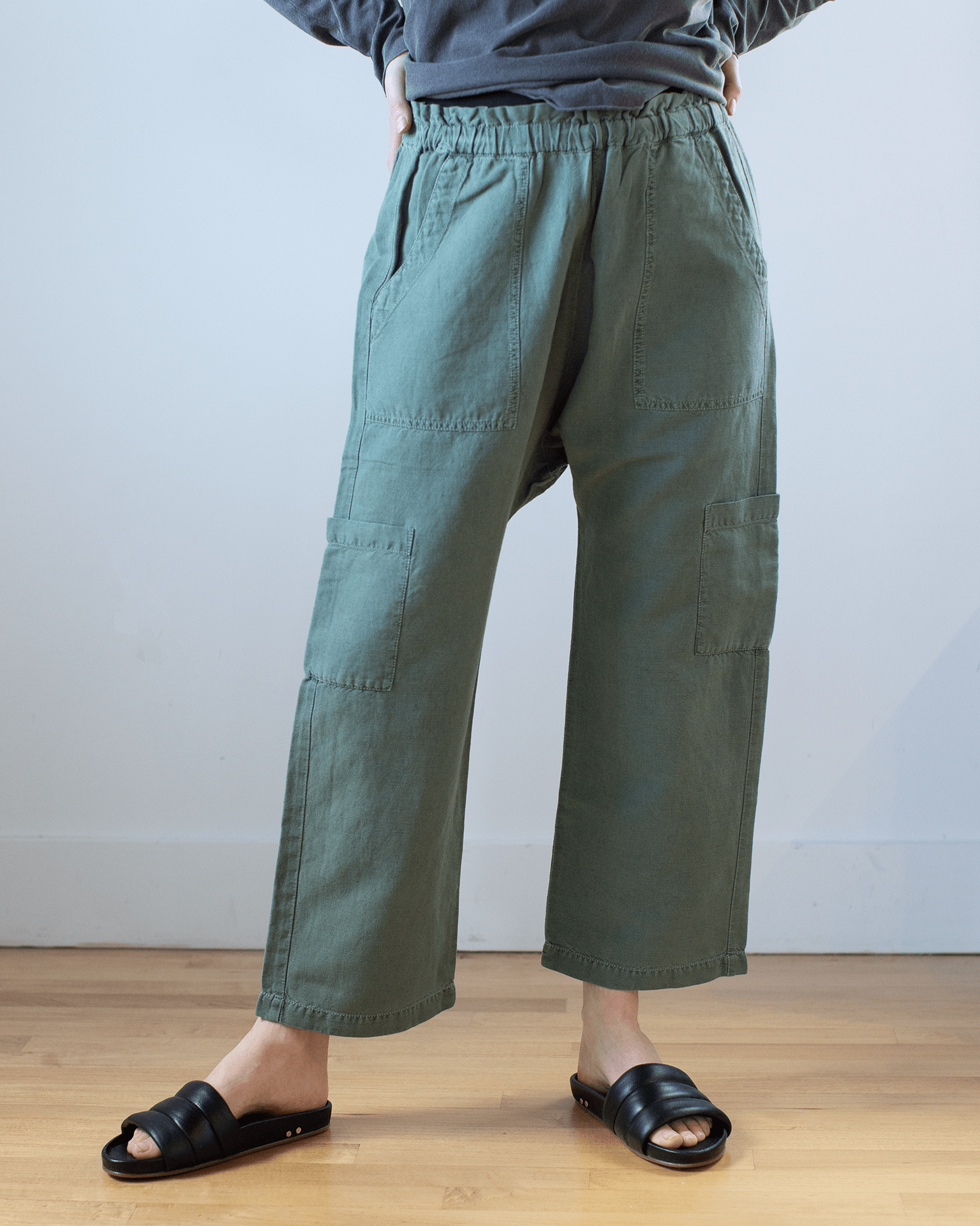 Shailey Paperbag Waist Pant in Sulpher Stone