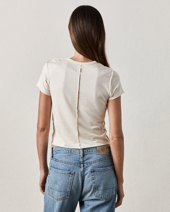 NSF Clothing Tara Fitted Shrunken Crew T in Ivory