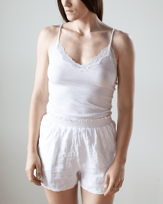 Only Hearts Lingerie Org Cttn w/ Lace Cami in White