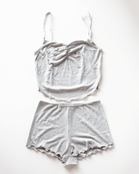 Only Hearts Lingerie Pinch Front Cami & Pamela Short Set in Heather Grey