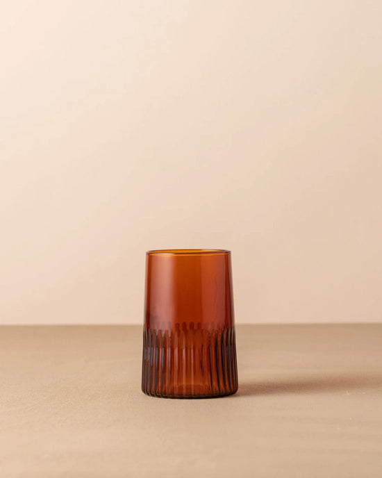 Saarde Home Kairos Water Glass in Dark Amber